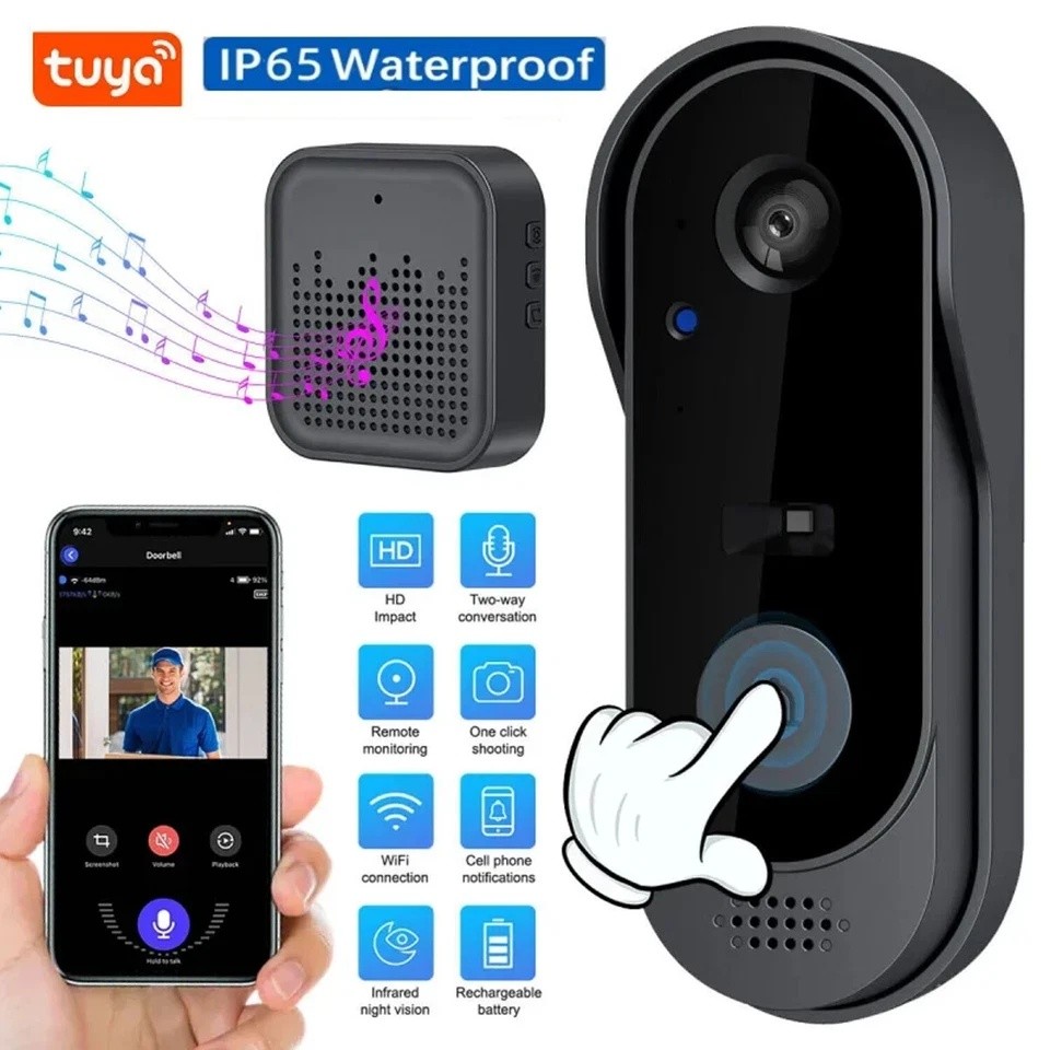 Smart Wireless WiFi Doorbell Camera Phone Door Ring Video Intercom Security Bell