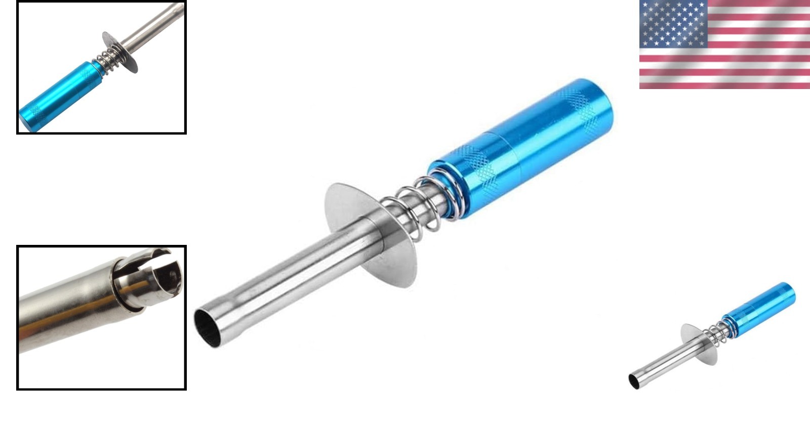 Durable Glow Plug Igniter for Nitro RC Cars & Planes - Compact Blue Design