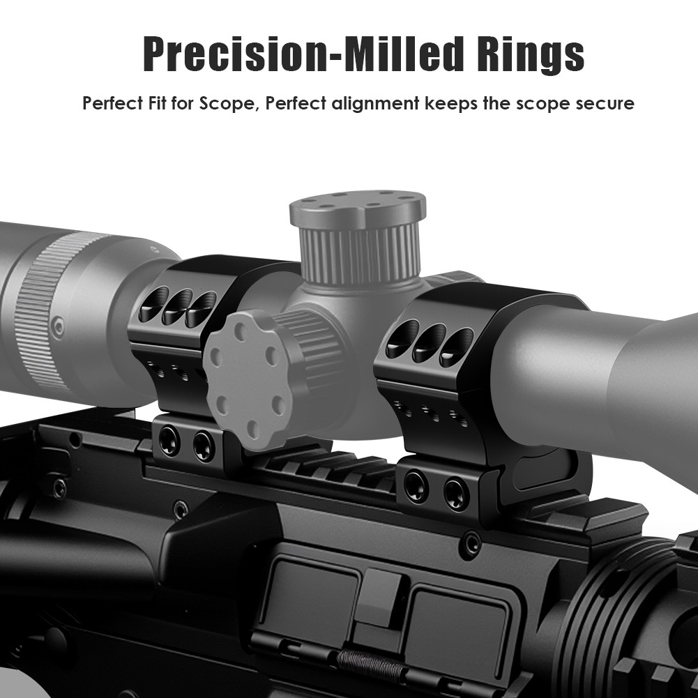 2Pcs 30mm Diameter Precision Scope Rings Mount for 20mm Rail Medium Profile