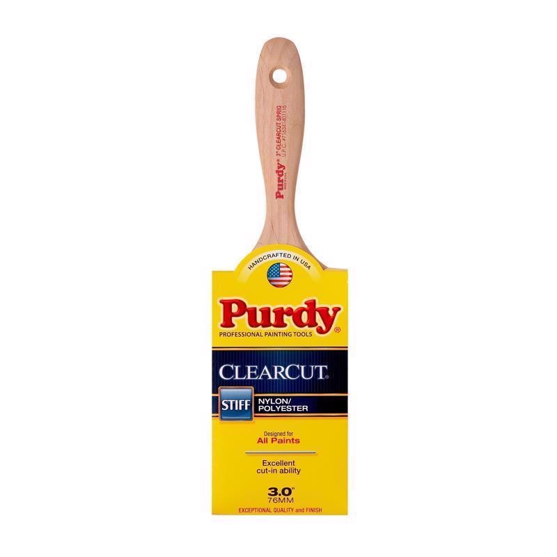 Purdy 144380130 Clearcut Sprig Nylon Polyester Flat Trim Paint Brush 3 W in.