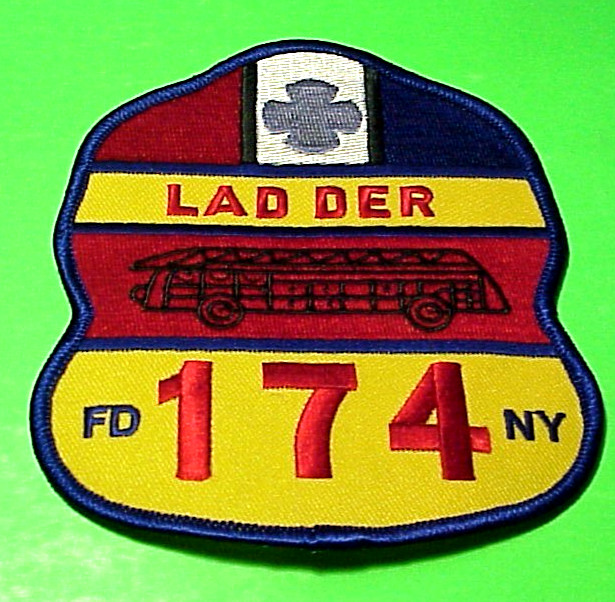 NEW YORK  FDNY    LADDER 174  NY  4 1/2" FIRE DEPT  PATCH  FREE SHIPPING!!