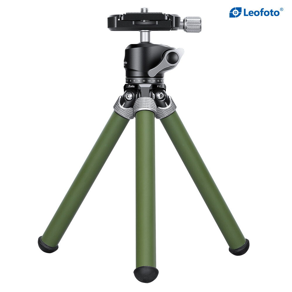 [Leofoto USA] Leofoto MT-02C (Green) +LH-22 Mini Tabletop Tripod with Ball Head