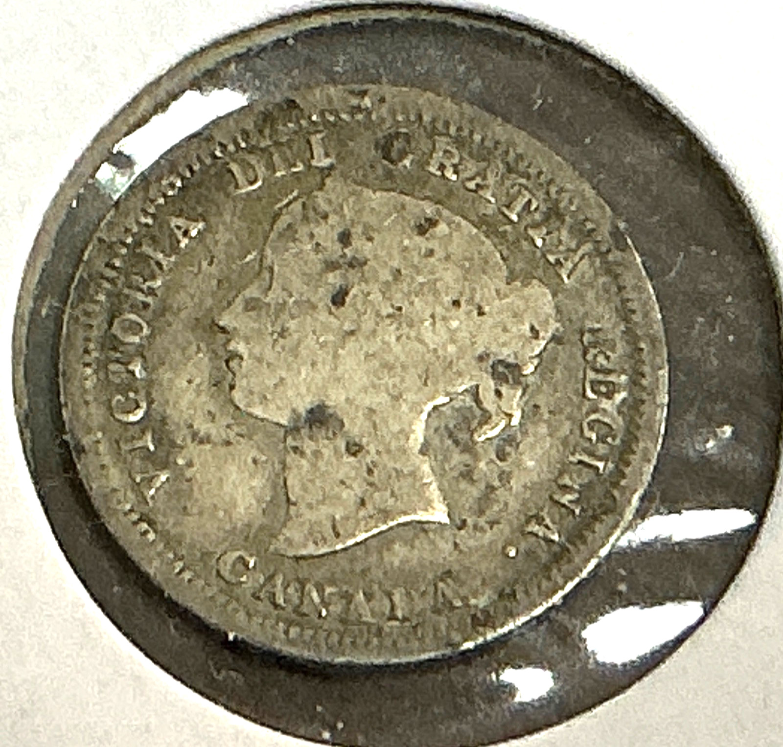 1870 Canada 5 Cent Silver, .925 Silver - VF.