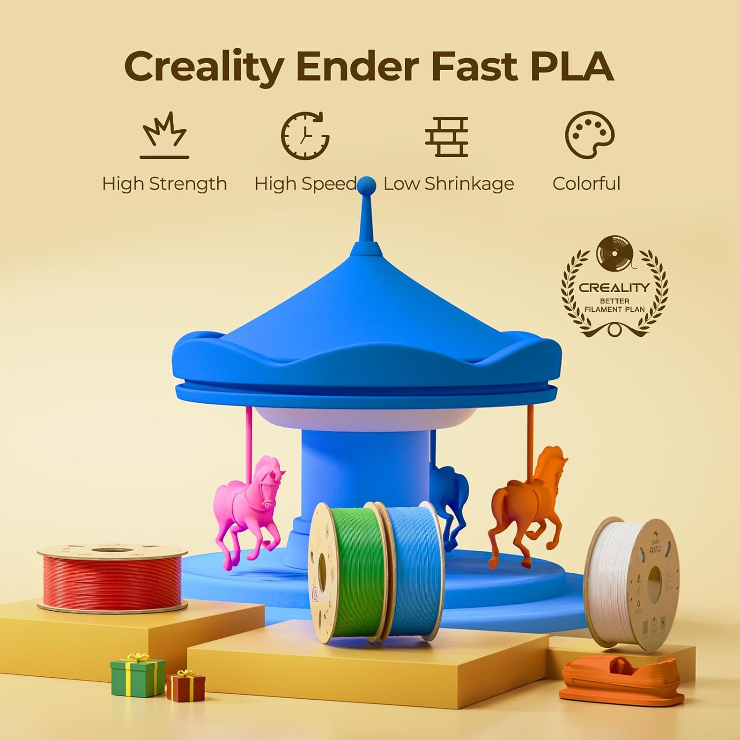 High-Speed 1.75mm Green PLA Filament for 3D Printers - No-Tangle, Precise Accura