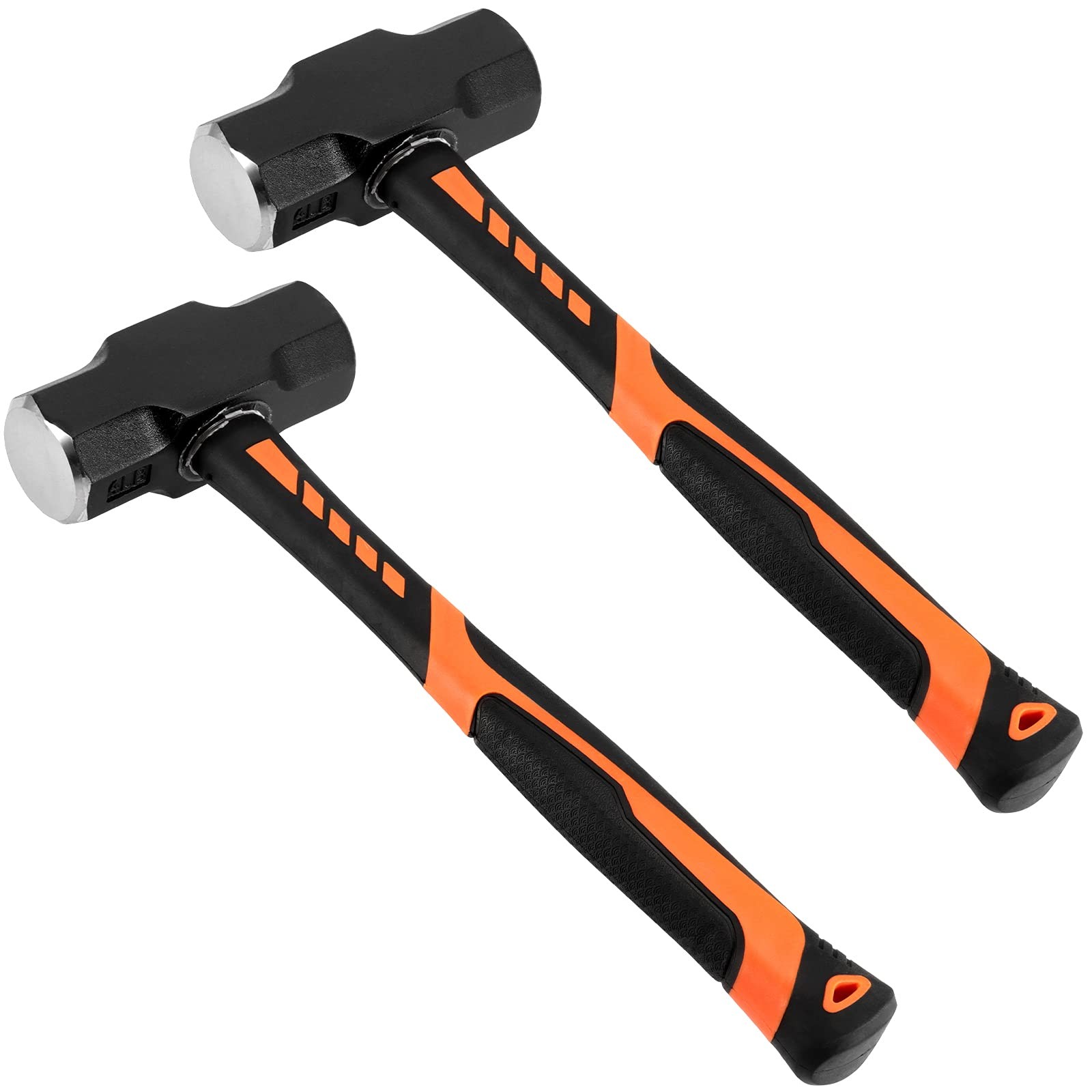 2 Pack 4 lb Small Sledge Hammer, 4 Pound Mini Sledge Hammer, Steel Head and 1...