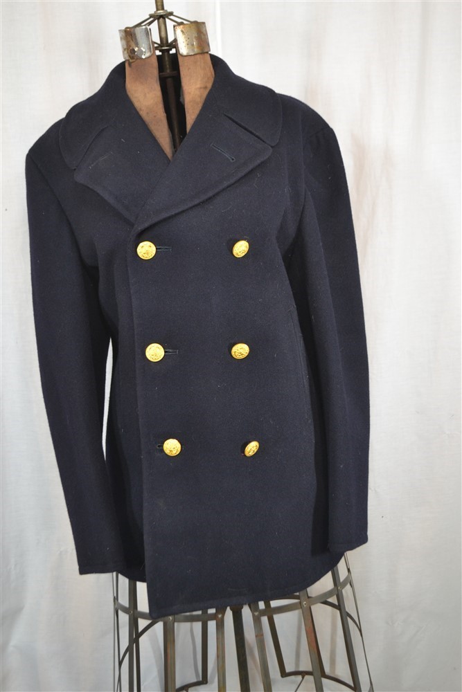antique coat jacket US Navy military  wool w/brass buttons chest 40 original