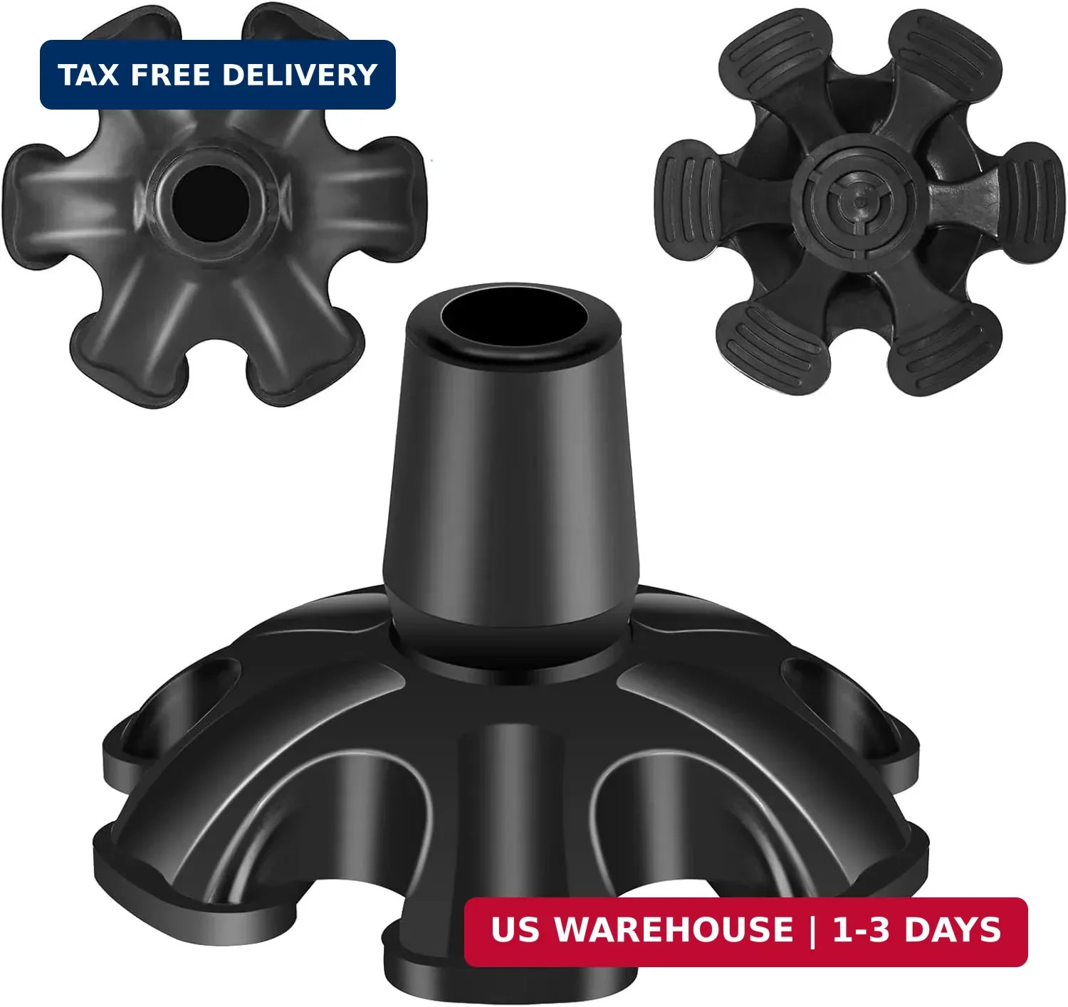 Cane Tip 3/4 inch Self Standing Cane Tip Heavy Duty 6 Support Feets Base for Wal