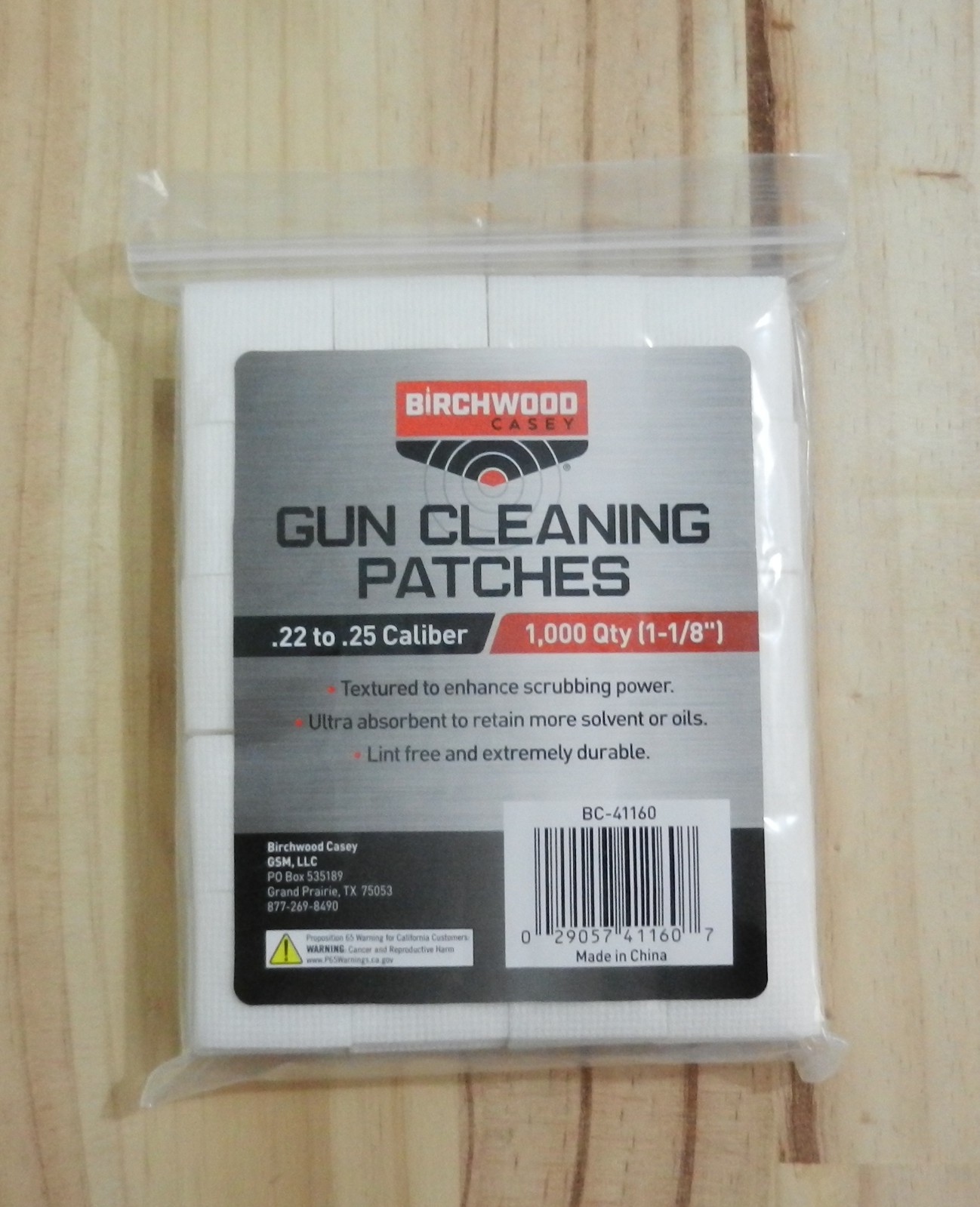 Birchwood Casey BWC Gun Cleaning 1000 Patches;  22-25 cal;  1-1/8";  41160