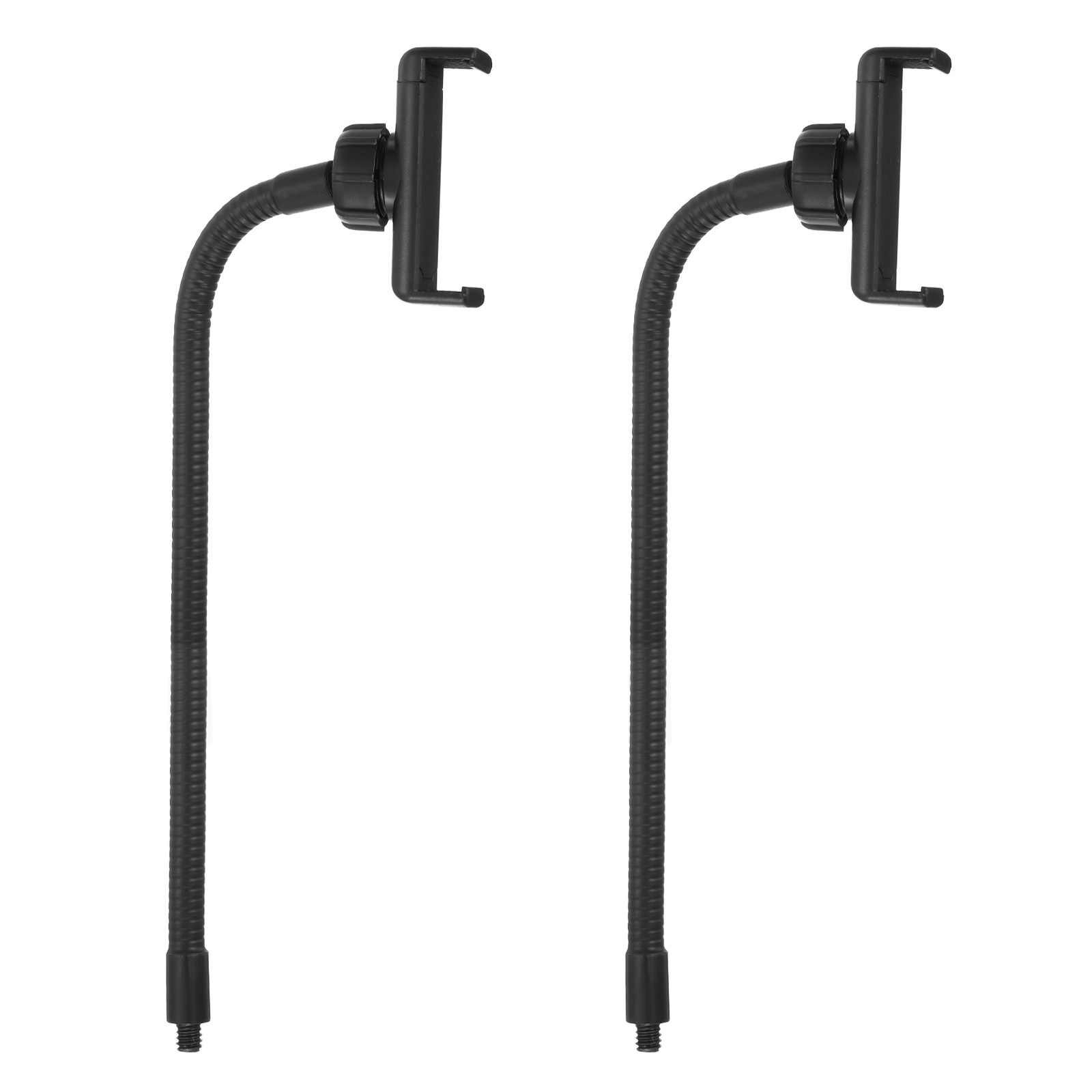 2Pcs 11.8" 1/4" Male Threaded Adjustable Gooseneck with Phone Clip Black