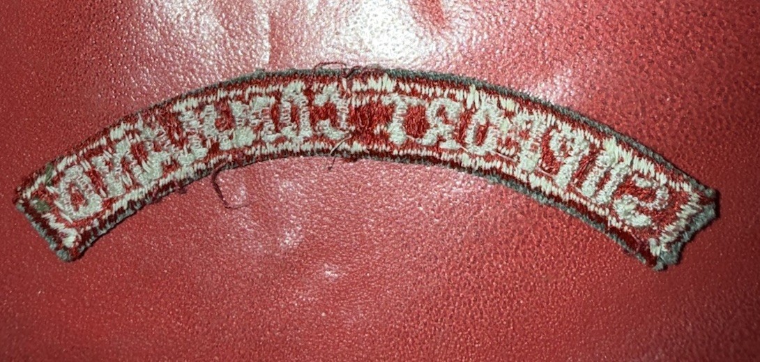 WW2 Era Support Command Red And White SSI Tab / Patch (ID)