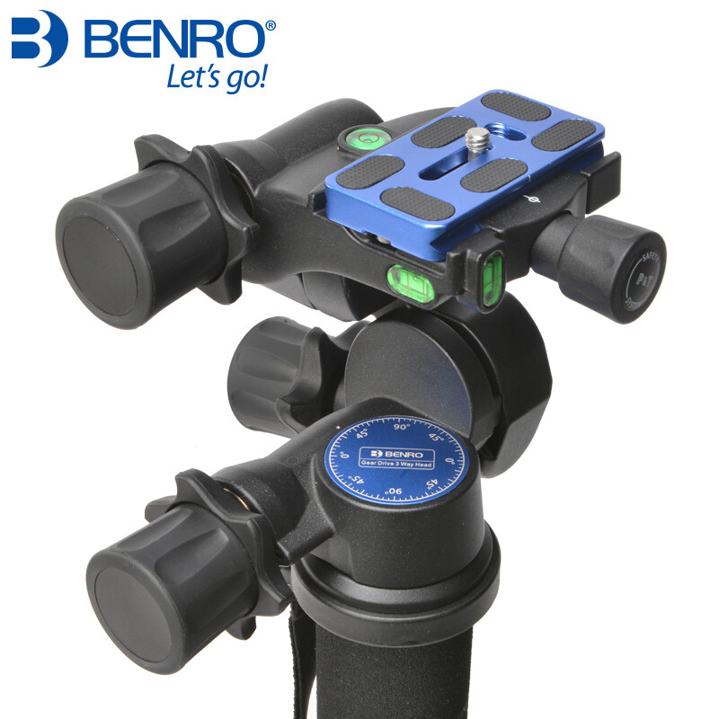 BENRO GD3WH Three-Dimensional Gear Head 3-Way Magnesium Alloy Tripod Head Mount