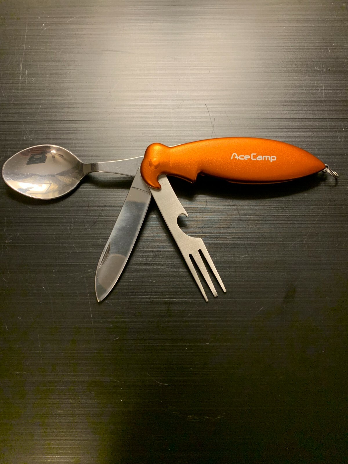 AceCamp Stainless Steel Folding Cutlery Set Spoon Fork Knife Bottle opener 2573