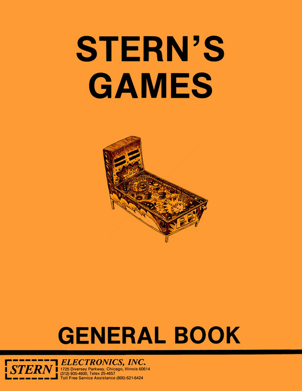 Stern's Pinball Game General Book Arcade Machine Maintenance & Repair Guide rA