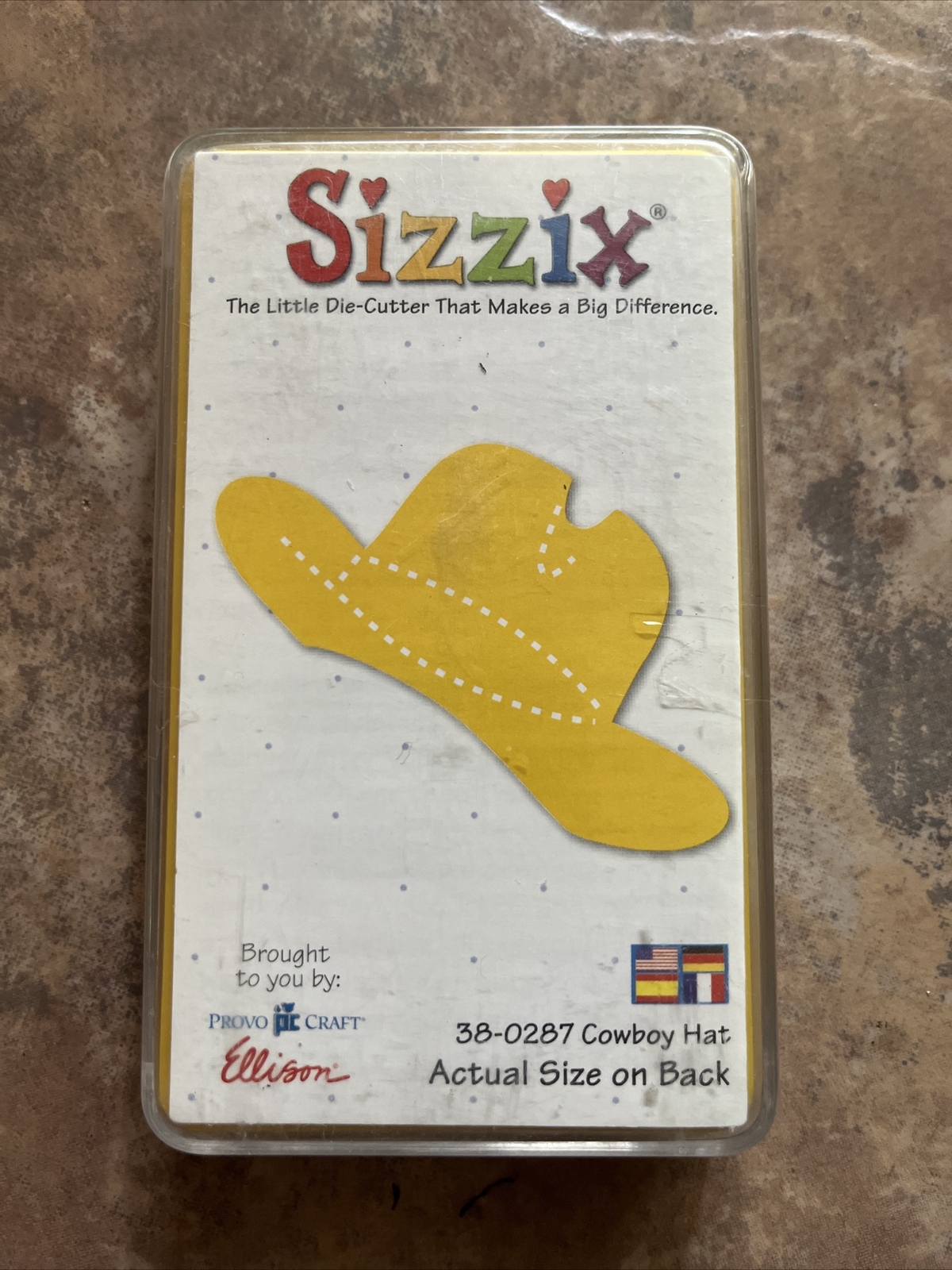 Sizzix Yellow Original Die * Retired 38-0287 Cowboy Hat