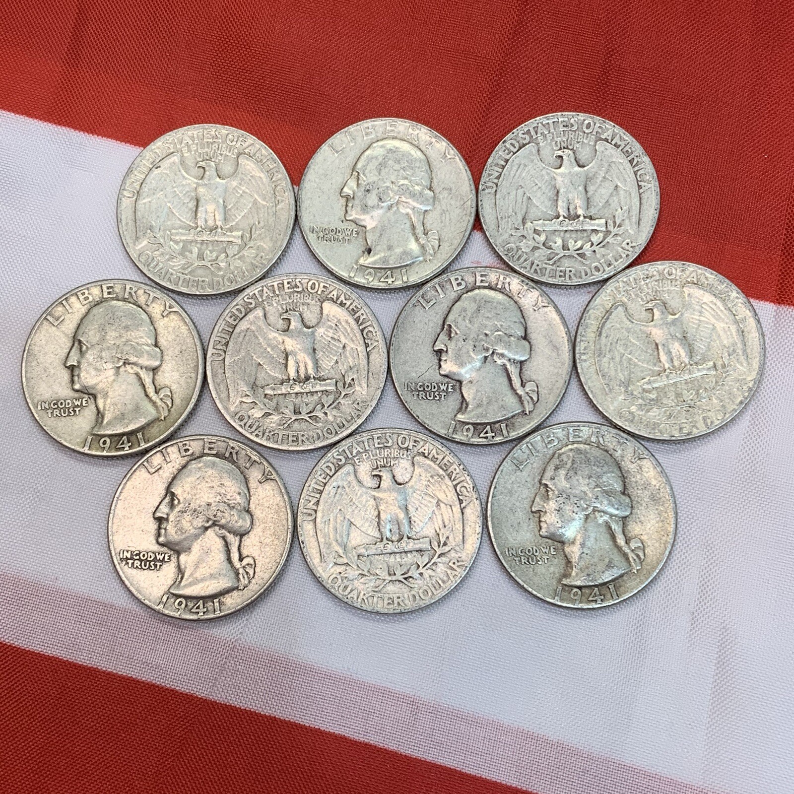 1941-p Washington Quarter Average Grade of Coin You Will Receive is Photographed
