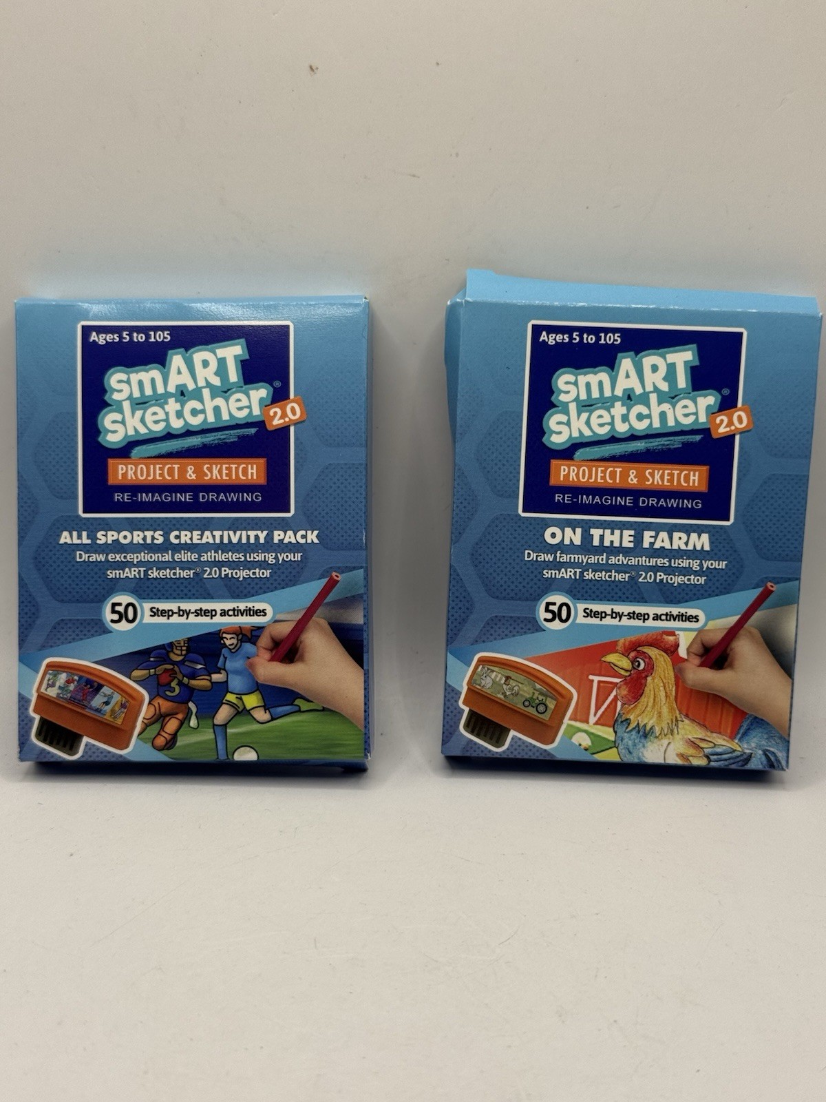 2x smART Sketcher 2.0 Cartridge All  Sport Creativity Pack  And On The Farm