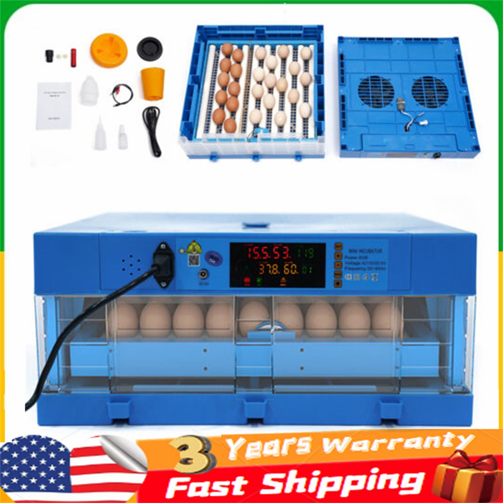 48 Eggs Incubator Automatic Digital Chicken Egg Hatcher Temperature Control
