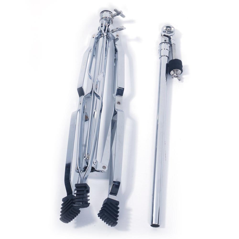 Glarry Straight Drum Cymbal Stand Double Braced Chrome Adjustable Height