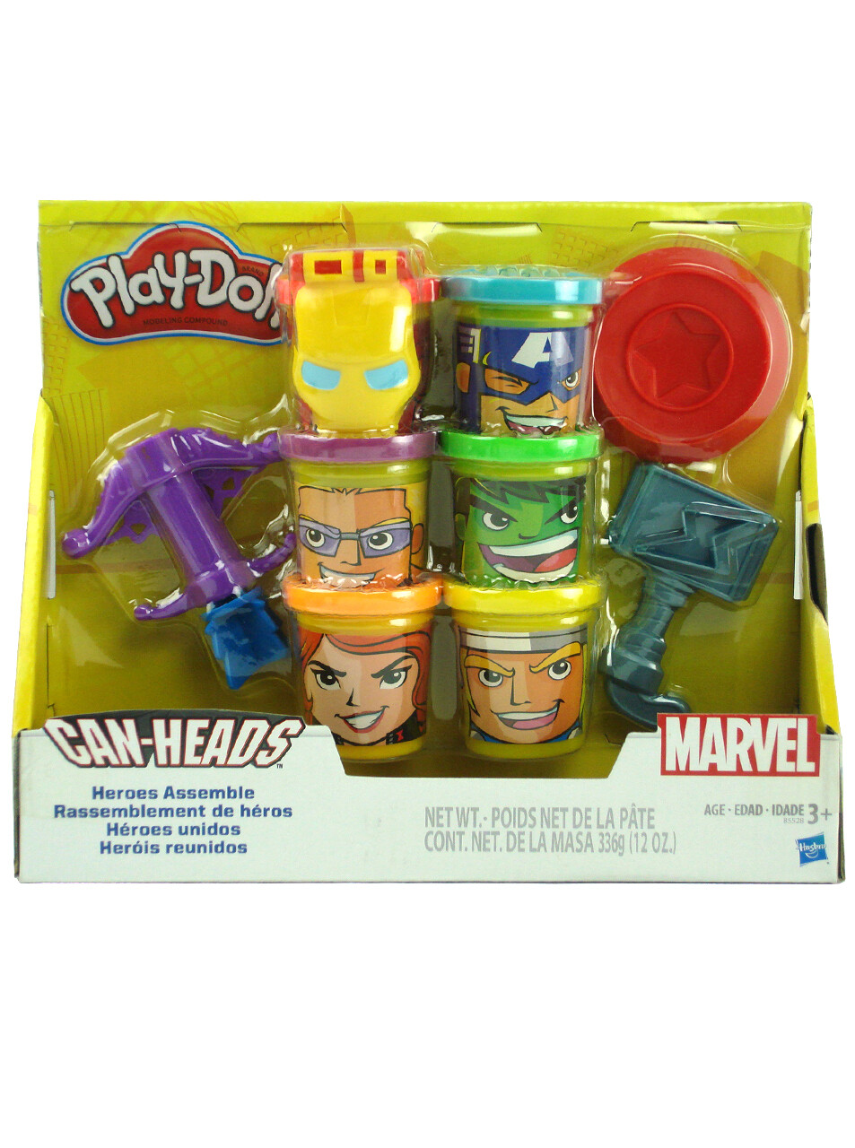 Play-Doh Can-Heads Assemble Set Marvel Hulk Captain America Thor Iron Man New