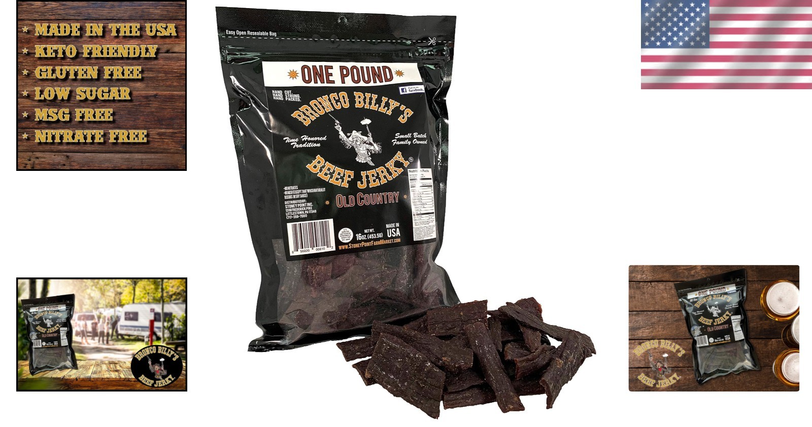Hickory Smoked Old Country Jerky, 16oz