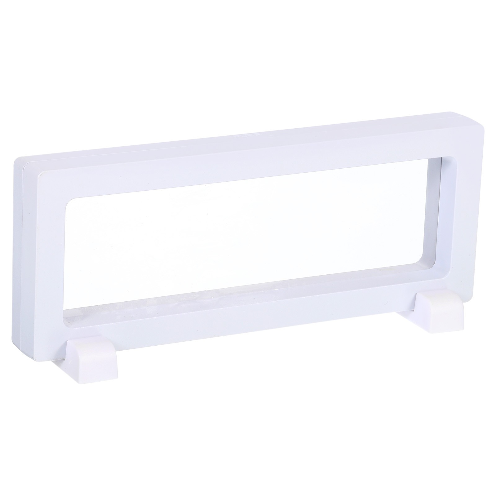 3D Floating Display Frame Coin Jewelry Case with Base 7" x 2.8" White