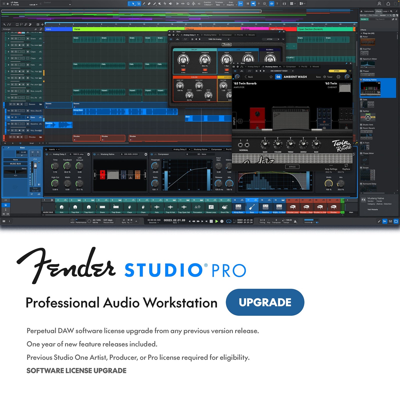 Fender Studio Pro 8 Perpetual License w/ 12Mo Pro+