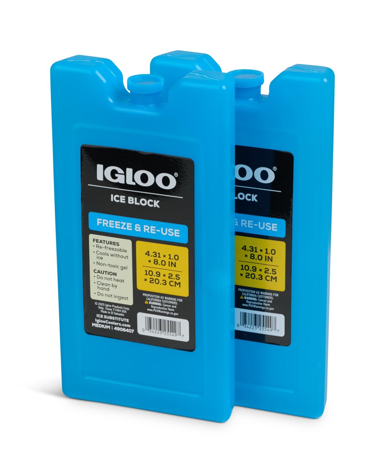 Igloo Medium Maxcold 2 Pack Ice Block, Reusable Ice Packs for Coolers, Freeze...