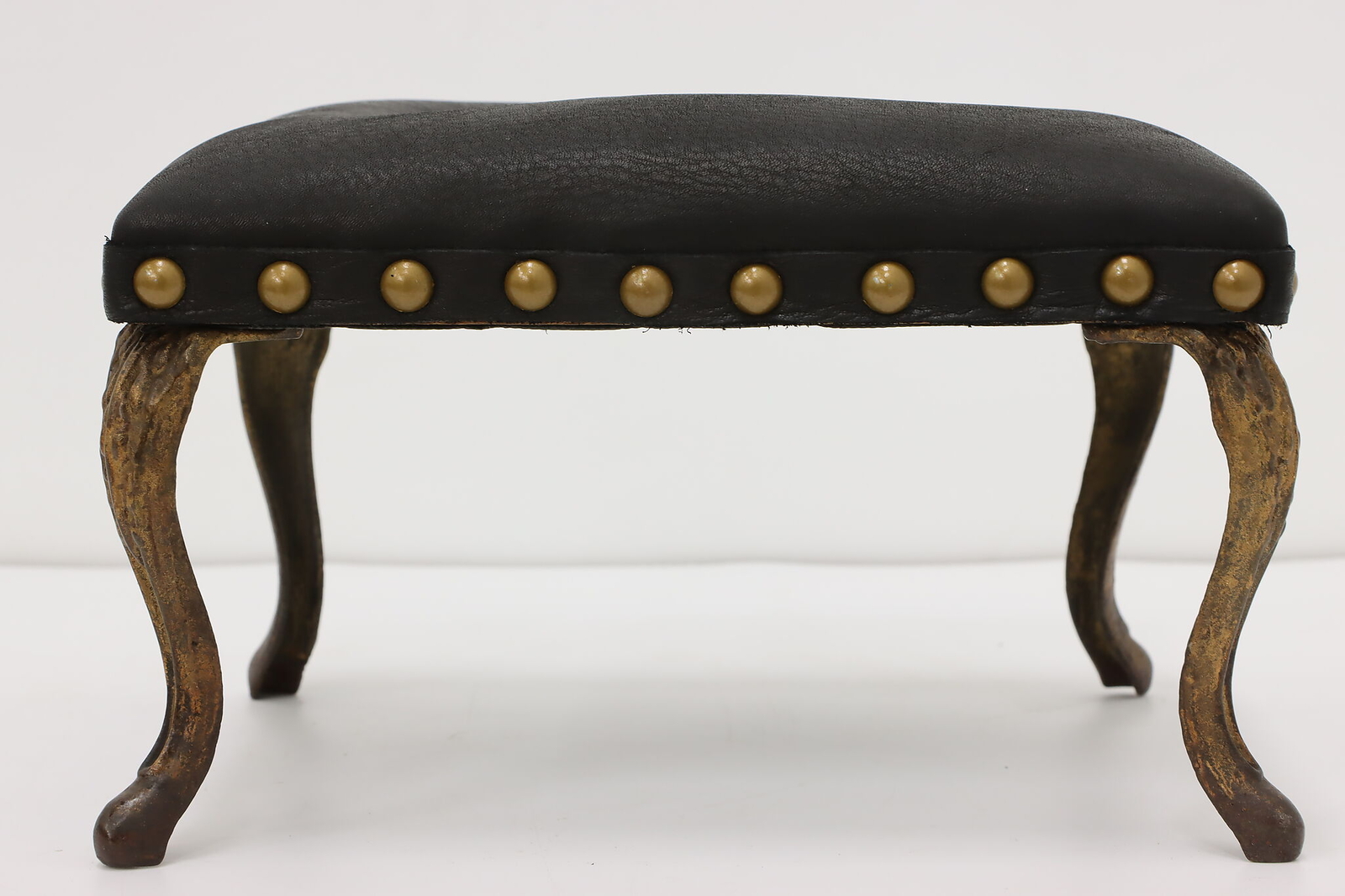 Victorian Antique Iron & Leather Footstool #54301