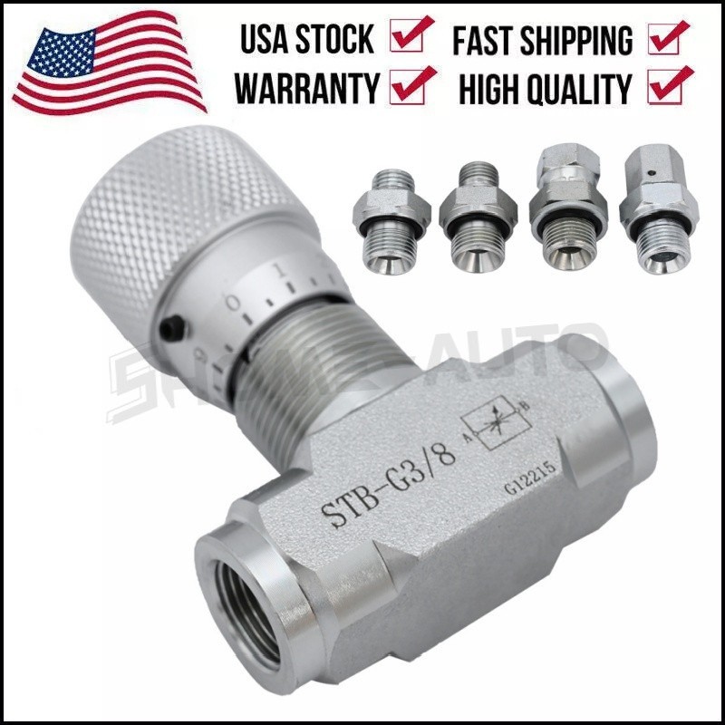 NEW Hydraulic Flow Control Valve - 3/8" L08 -STB-G3/8 Fit Mini Excavator AGT USA
