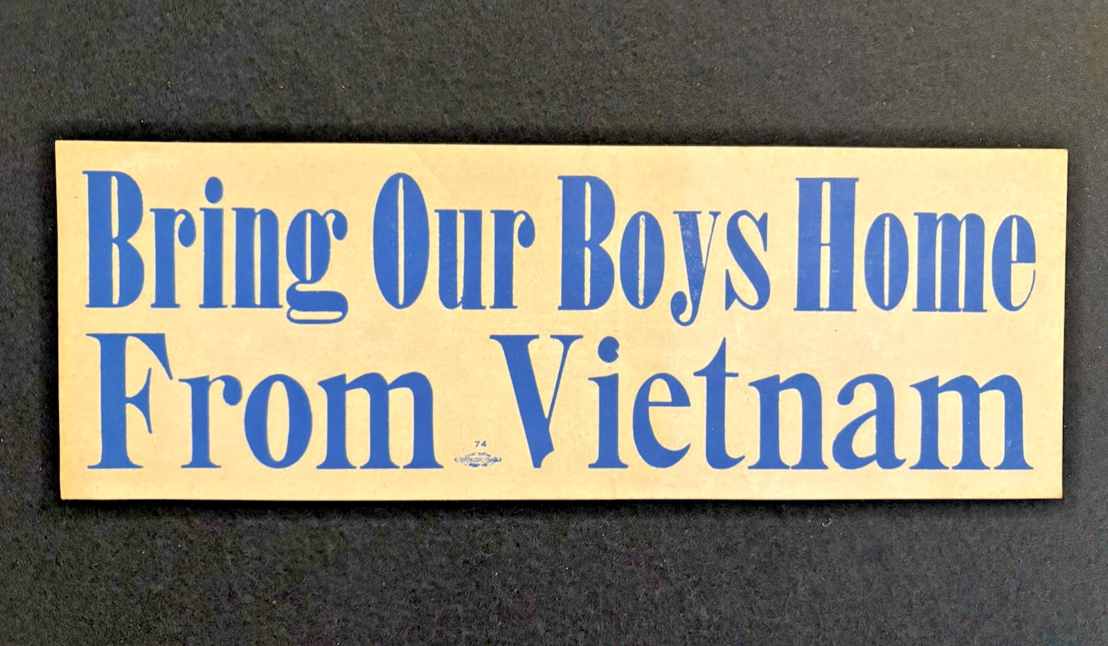 1974 Original Vietnam Bumper Sticker "BRING OUR BOYS HOME FROM VIETNAM"