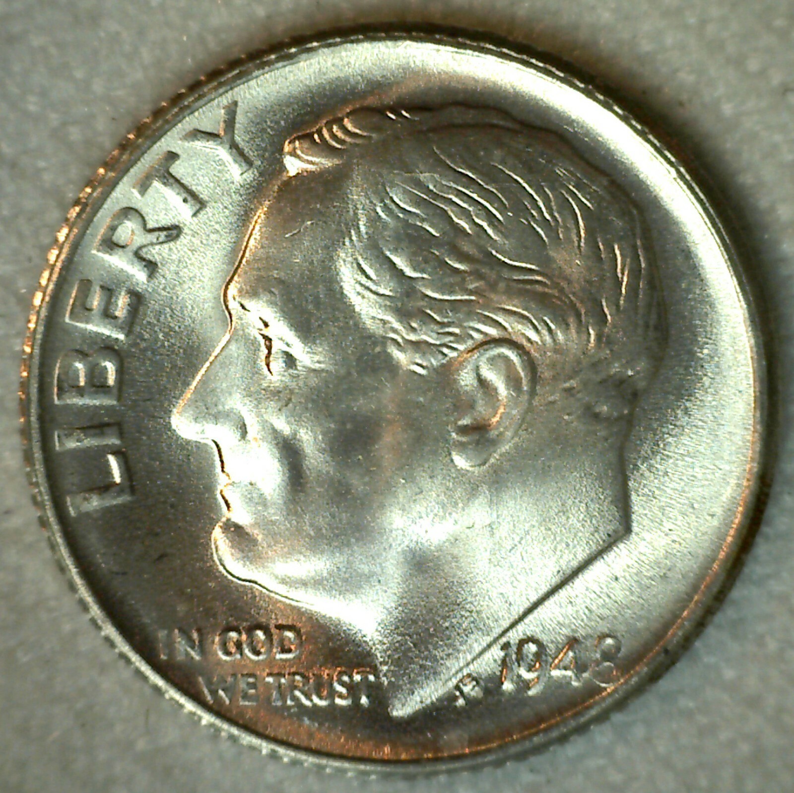 1948 S Silver Roosevelt Dime Ten Cents Coin 10c Brilliant Uncirculated BU