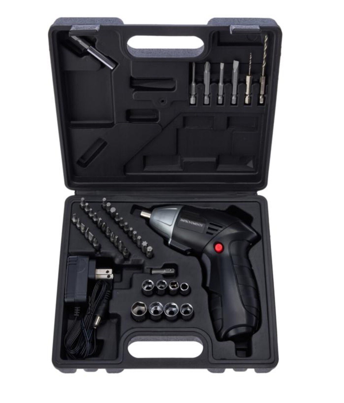 Improvements Cordless Drill with 44-piece Accessory Set & Storage Case -pink