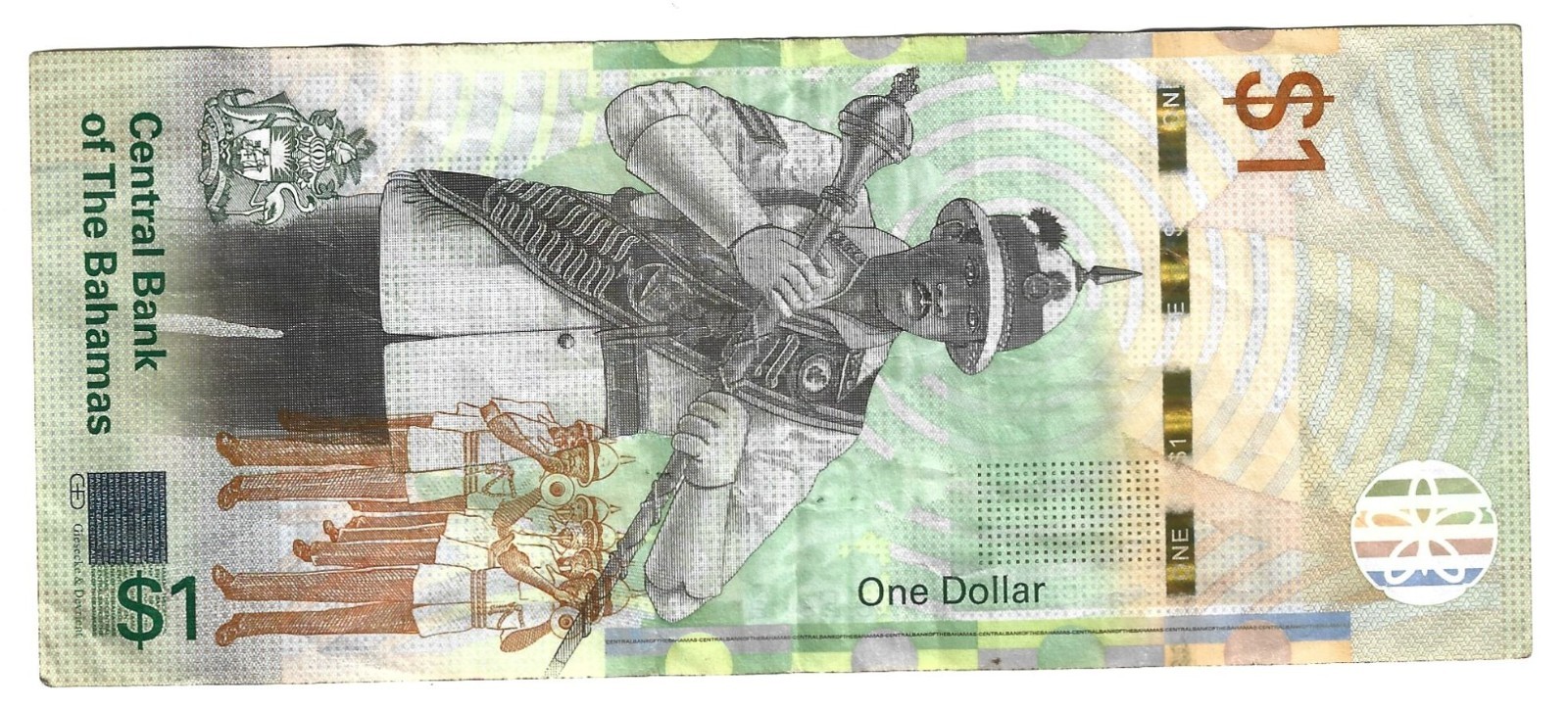 2017 BAHAMAS One 1 Dollar Polymer - Lignum Vitae Flower