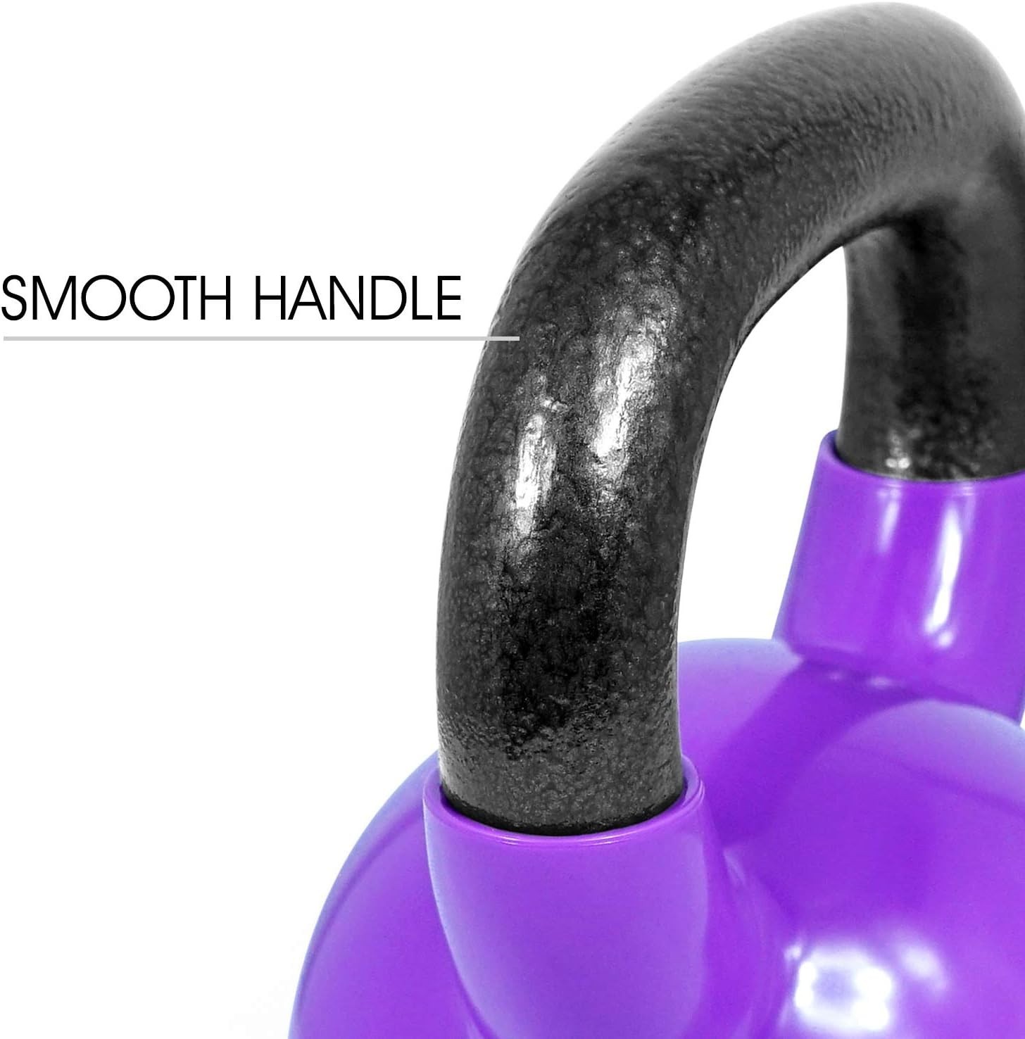 Kettlebell, Vinyl Coated Kettlebell Cast Iron Sets with Stable Flat Bottom fo...