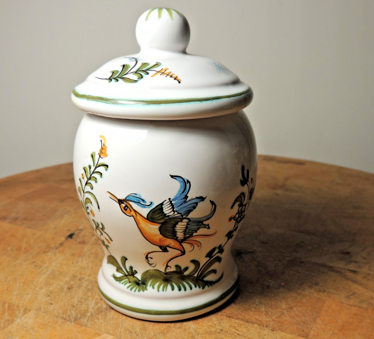 Signed Lallier a Moustiers Faience Covered Jar Made in France
