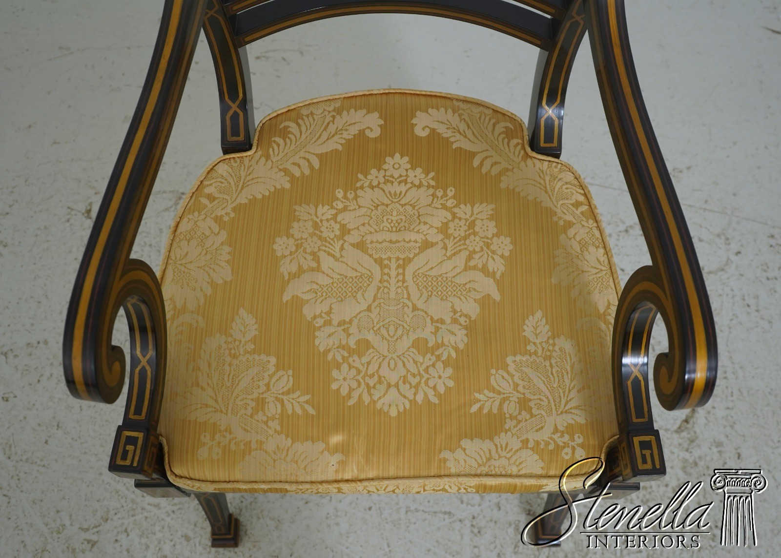 71773: Quality Regency Style Black & Gold Finish Chair