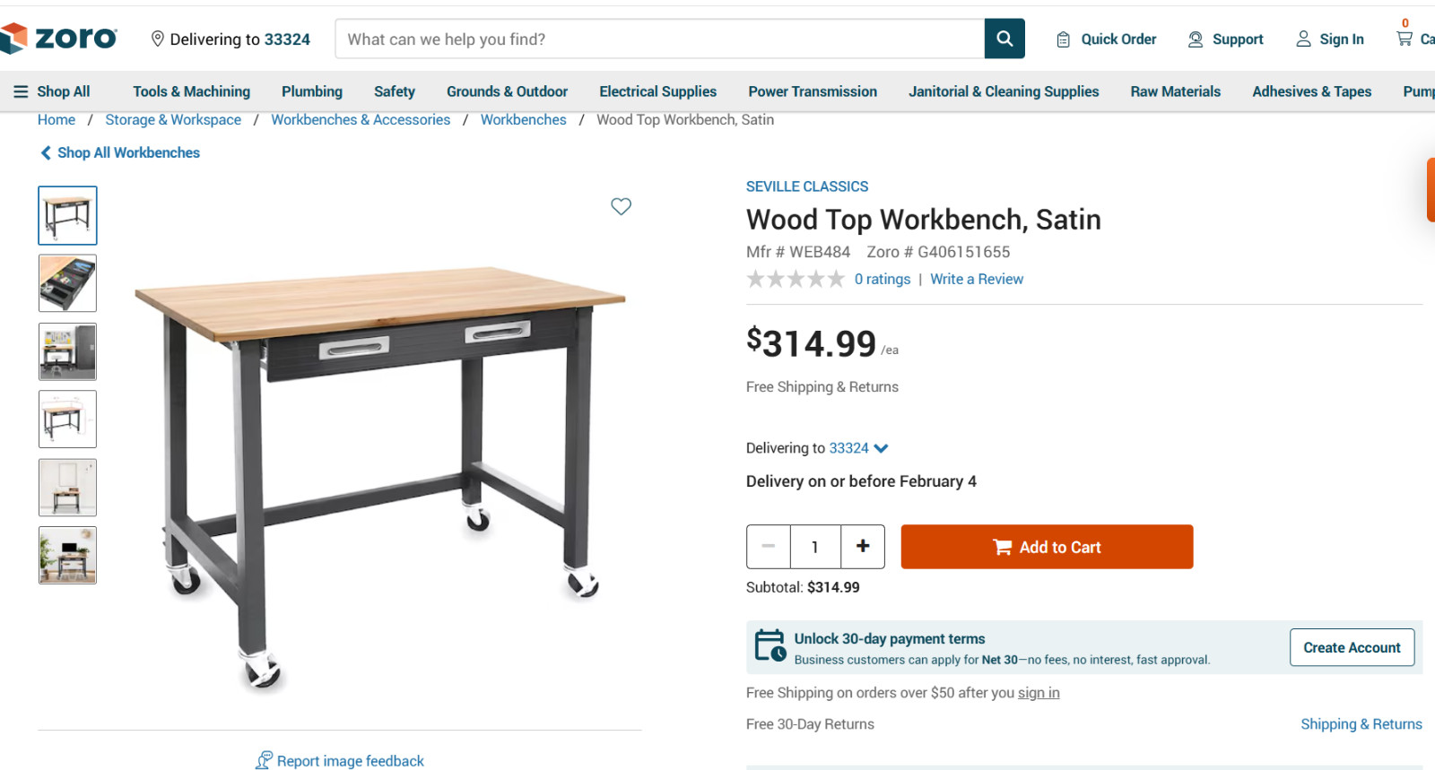 seville classic workbench WEB484 , stell frame, solid wood top
