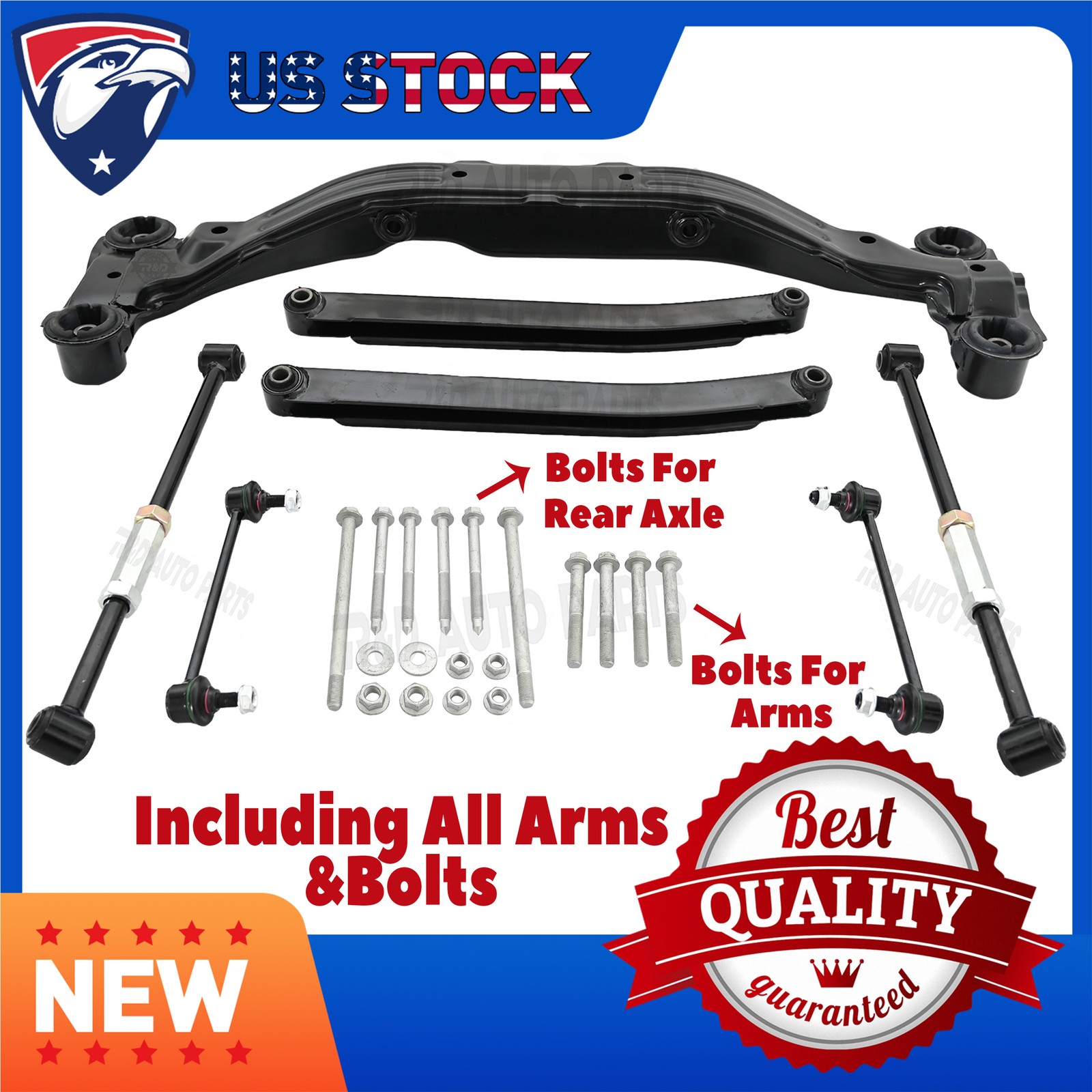 Rear KFrame Axle Beam for Hyundai Tucson Kia Sportage 04-10 2WD FWD W/Bolts Arms