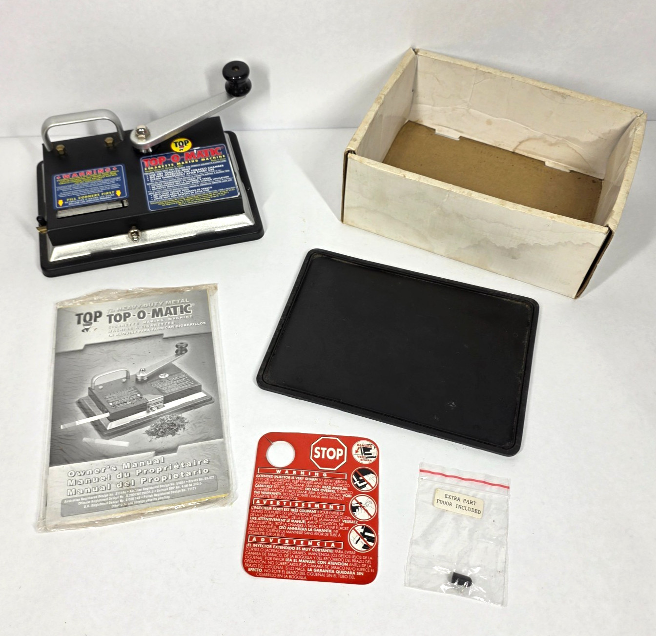 Top-O-Matic Heavy Duty Metal Cigarette Making Machine Manual Box 1600