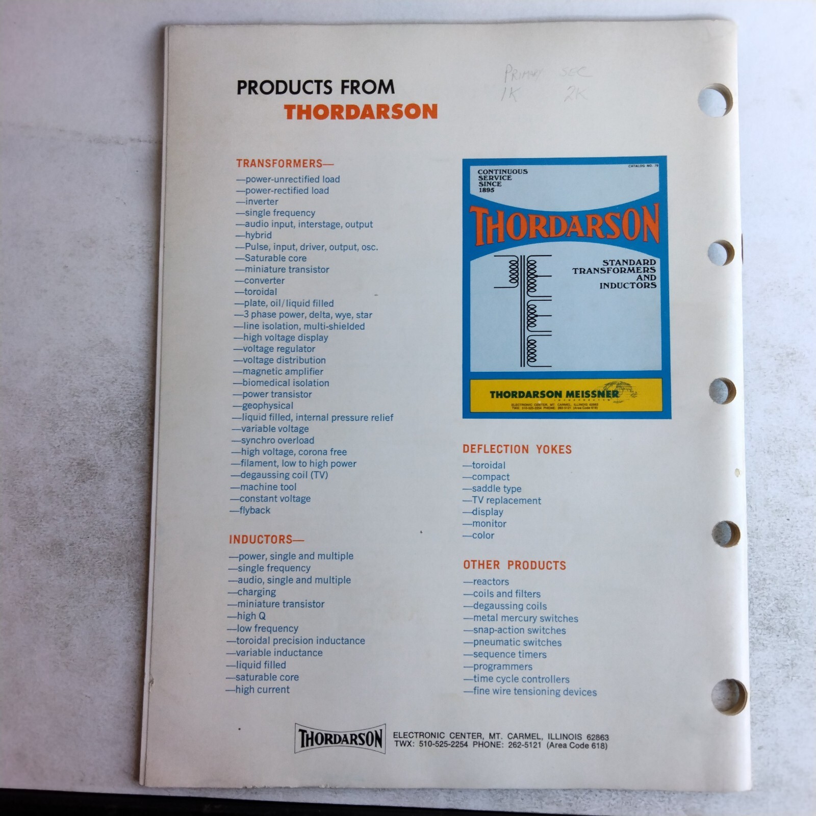 Thordarson Standard Transformers And Inductors Catalog Number 76 Data Sheets