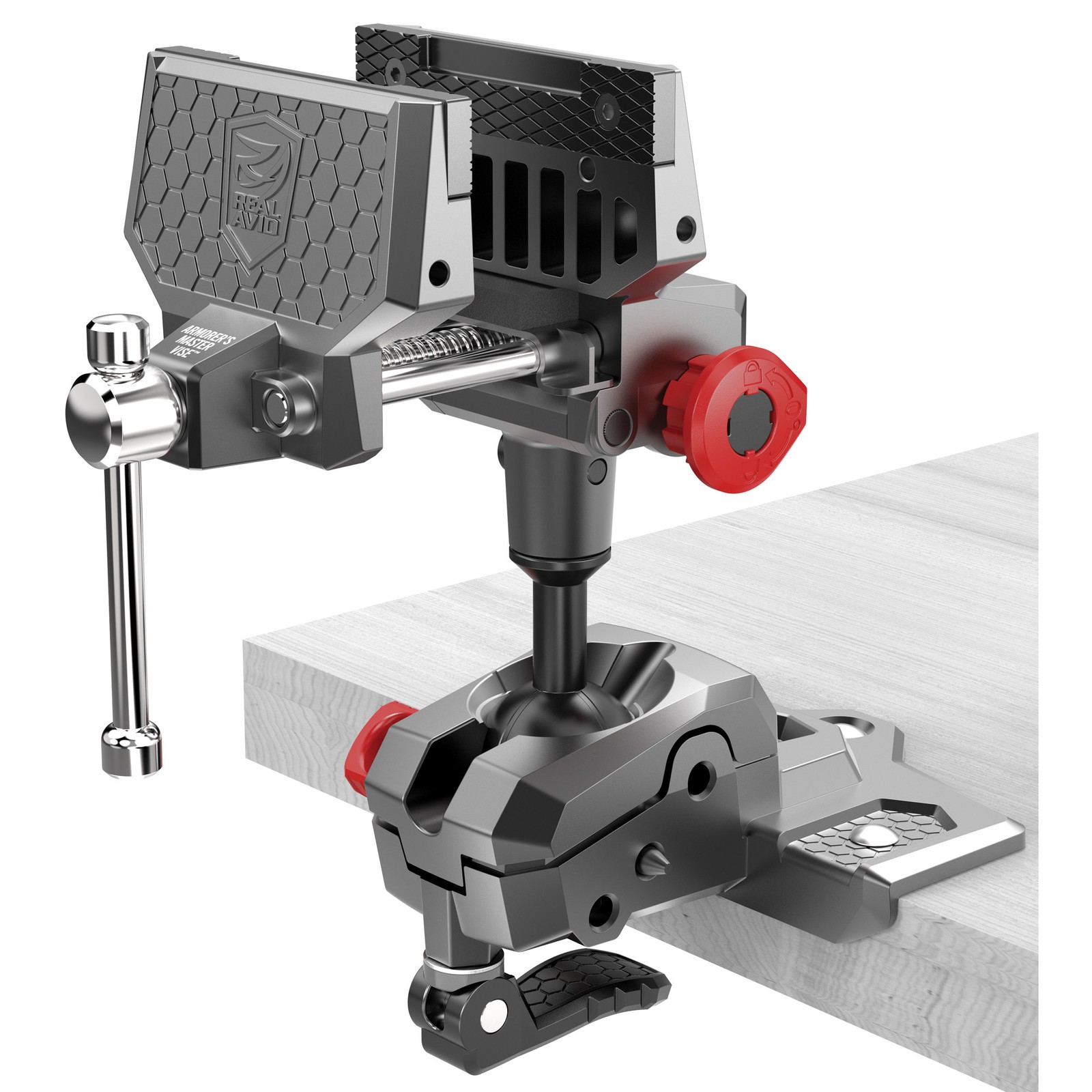 Real Avid AVARAMV Armorer's Master Vice Gray/Red with TORQ-LOK and Reversible Gu