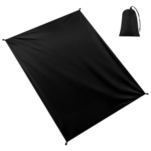Tent Footprint, Waterproof Camping Tarp, 87" x 59" Ultralight 59" × 87" Black