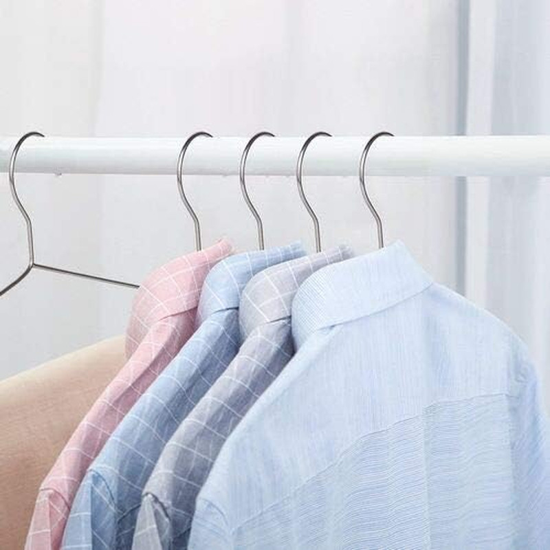 30 Pack Heavy Duty Stainless Steel Hangers, Space-Saving Silver Clothes Hangers