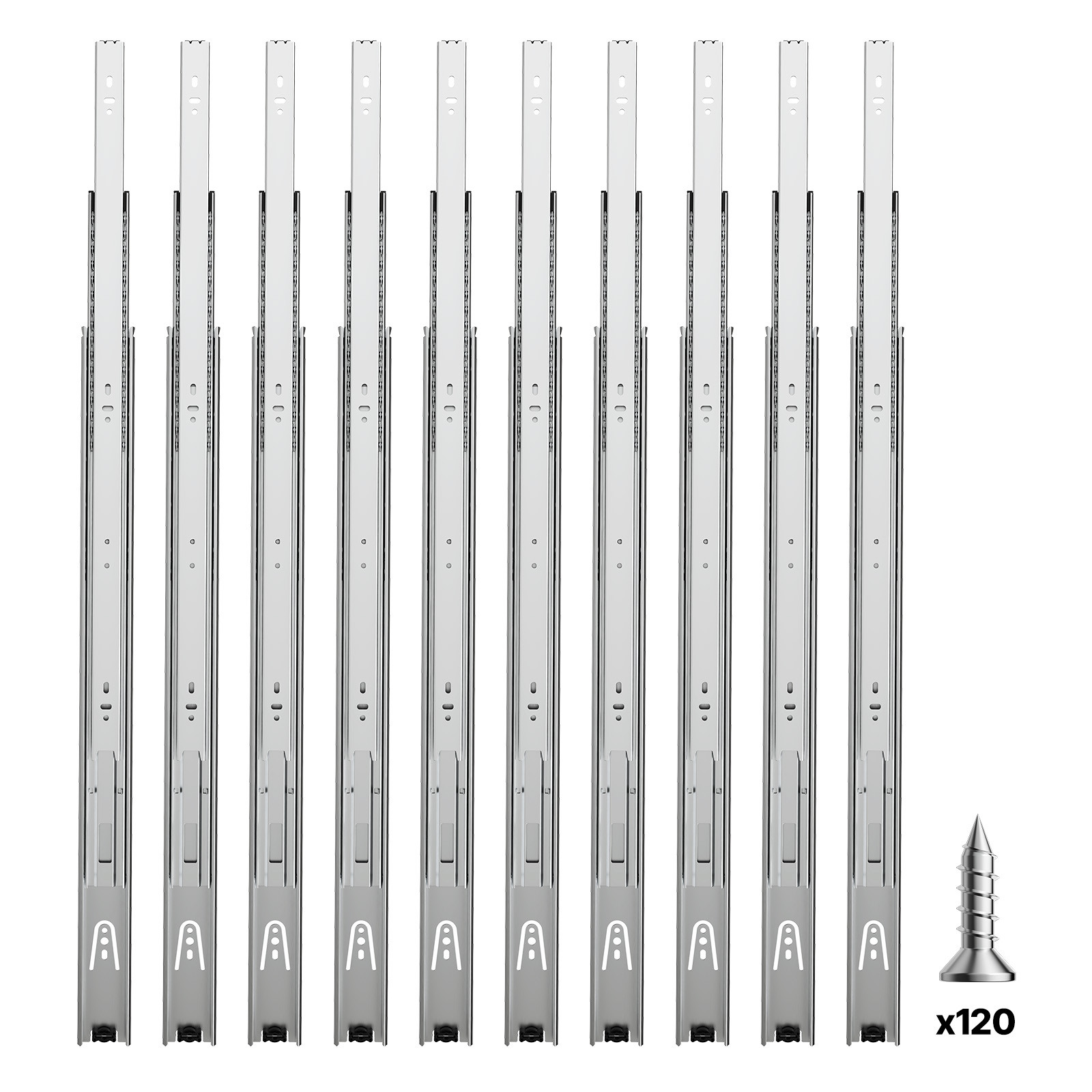 10 Pairs 24" Heavy Duty Ball Bearing Drawer Slides Full Extension 100 LB Load