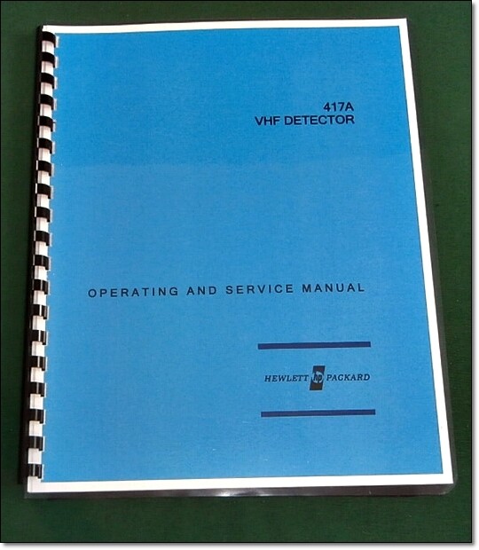 HP 417A Operating & Service Manual: w/11"X17" Schematic & Protective Covers