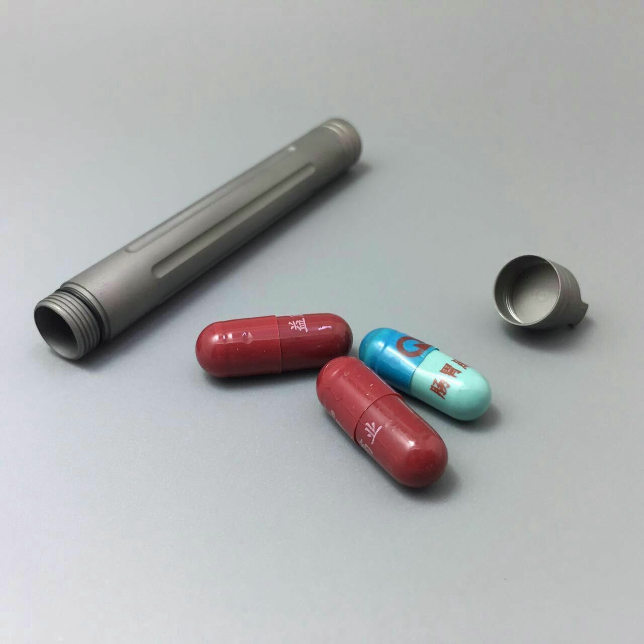 Titanium Waterproof Capsule Pill Box Toothpick Bottle Holder EDC Key Pendant