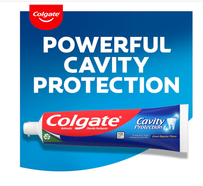 Colgate Cavity Protection Toothpaste with Fluoride, Minty Great Regular Flavor,