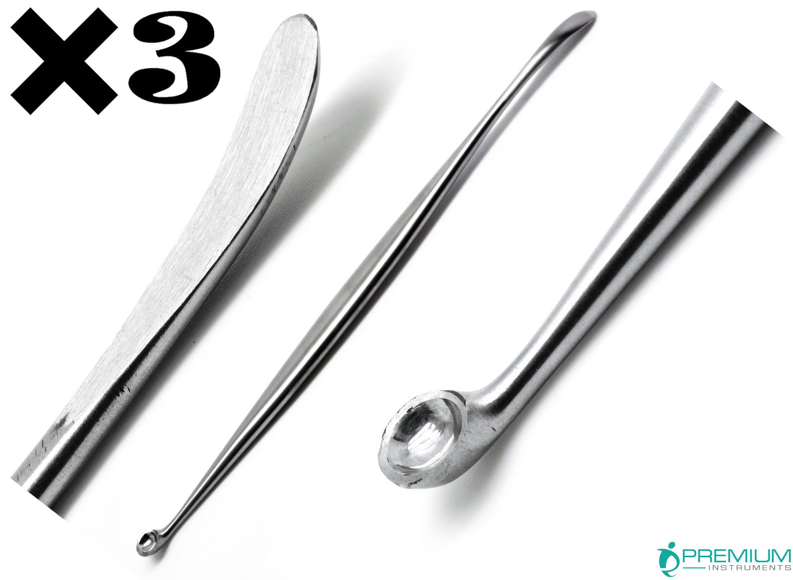 3 Pcs Surgical Penfield Dissectors # 1 Neuros 18cm Spine Premium Instruments