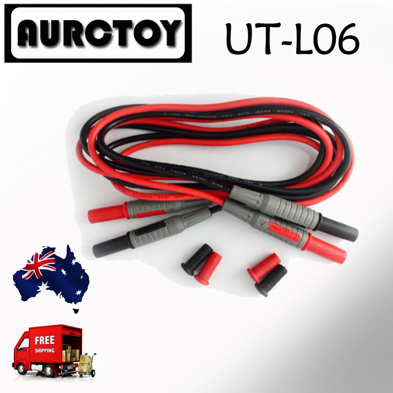 UNI-T Multimeter test extention lead probe UT-L06 10A 1000V 4mm Plug one pair AU