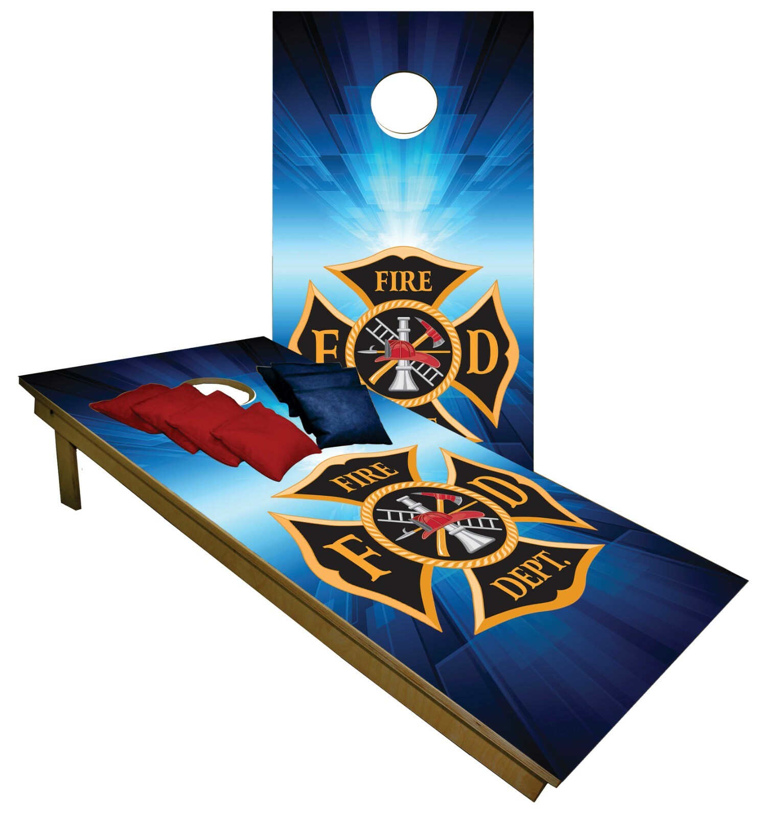 Firefighter CORNHOLE BEANBAG TOSS GAME w Bags Game Boards Fireman Maltese